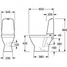 WC Kompl.NAUTIC 1510 Hygienic Flush SC vāks, sienas izvads