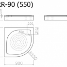 Paliktnis RR-90*90 (550) ar paneli un sifonu