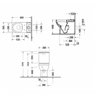 Pods DURAVIT ar SC vāku un skalojamo kasti No.1 Rimless, universāls izvads, pievads no apakšas, balts