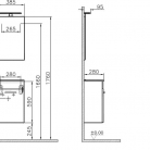 Izlietne ar skapīti VITRA 40x22x59cm antracīts, komplektā spogulis ar apgaismojumu