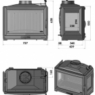 FOYER SOLO D70D+G kurtuve ar šīberi, ar 3 stikliem 12.6kW