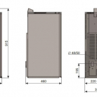 Centrometal granulu kamīns CentroPelet Z8 S pelēka 2,64-6,42 kW ar gaisa apkuri