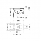 Pods ar SC vāku Architec Rimless, stiprināms pie sienas 365x575 mm, balts