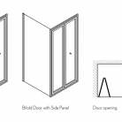 Dušas durvis Burlington BIFOLD 1000x1950mm, divkāršās salokāmas EBFSC1000