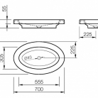 Izlietne OVAL 700x450 balta