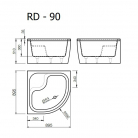 Paliktnis RD-90*90 pusap.balts ar paneli