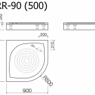 Paliktnis RR-90*90 (500) ar paneli un sifonu