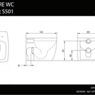 WC pods SQUARE balts ar s/c vāku