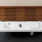 HATRIA G-FULL Pods labās puses WC+bidē komplekts ar baltu SC vāku 120x50cm, piekarināms pie sienas, balts
ar koka vāku