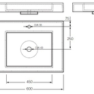 Izlietne F-600 600x450 balta
