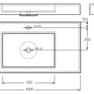 Izlietne F-1000 1000x450 balta