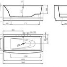 VISPOOL taisnstūra vannas RELAX 1690*810 (balta)