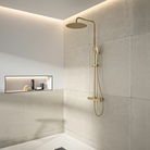 Dušas kolonna ar termostatu, rokas dušu un lietus dušu D30cm, RamonSoler brushed gold