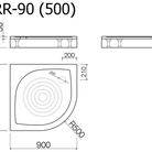 Paliktnis RR-90*90 (500) ar paneli BEZ sifona Vispool, balts