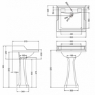 Izlietne Burlington CLASSIC 65cm, balta BEZ kājas