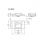 Izlietne Q-900 895x530 balta