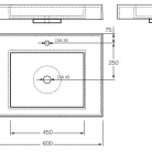 Izlietne F-600 600x450 balta