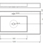 Izlietne F-1200 1200x450 balta