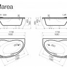 Vanna MAREA 174x118cm kreisā ar paneli+sifons