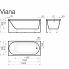 Vanna VIANA 1600*710 krāsaina ar paneli+sifons AKCIJA!!