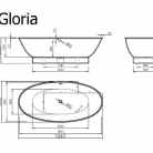 VISPOOL brīvstāvošās vannas GLORIA 1840*900 (balta)