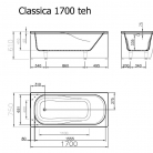 Vanna CLASSICA 170x75cm ar U veida panelis un dv.turētāju + sifons EKSPOZĪCIJAS IZPĀRDOŠANA