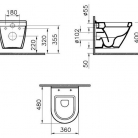 WC pods VITRA S50 Compact 48cm, piekarams bez vāka