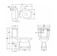 WC Burlington Rimless ar skalojamo kasti, bez vāka