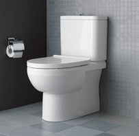 Pods DURAVIT ar SC vāku un skalojamo kasti No.1 Rimless, universāls izvads, pievads no apakšas, balts