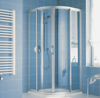 Kermi duškab. IBIZA 2000 R48 90x90cm ar bīdāmām durvīm, caurspīdīgs stikls / alumīnija profili