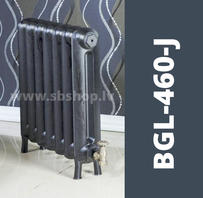 Čuguna radiators BEIGELAI BGL-460-J (8 sekc.) gruntēts melnā krāsā