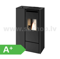 Granulu kamīns Eva Calor PIA SLIM 11kW melns