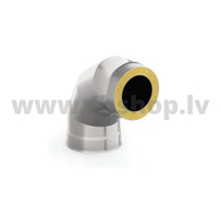 UMK Skursteņa līkums 90*, dubultsienu, D150x220, AISI439/439, 1.0mm/0.5mm