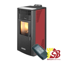 CENTROMETAL granulu kamīns ZV14 C sarkans ar centrālapkuri 4,17/12,46 kW