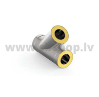 UMK Skursteņa trejgabals 45*, dubultsienu, D130x200, AISI439/439, 1.0mm/0.5mm