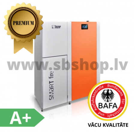 HKS LAZAR Granulu apkures katli Smartfire 41kW ar 400L bunkuru