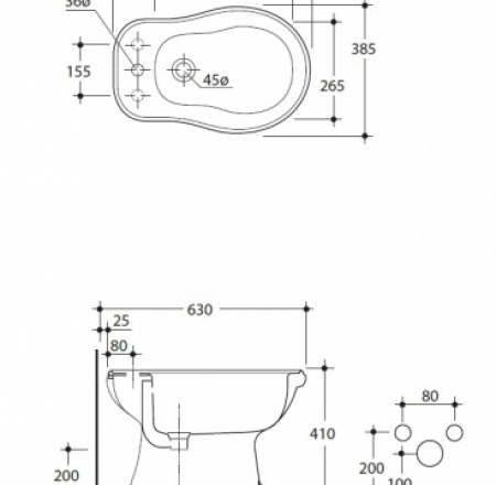 WC Bidē RETRO uz grīdas, balts