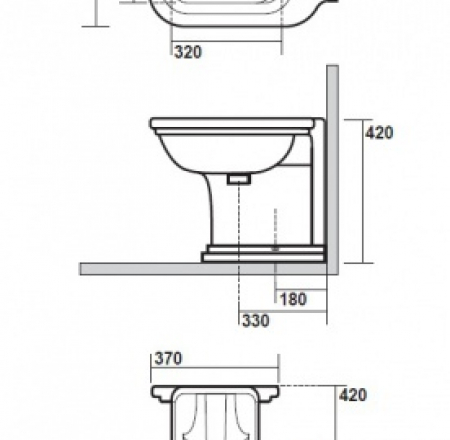 WC Bidē WALDORF balts, hromēts