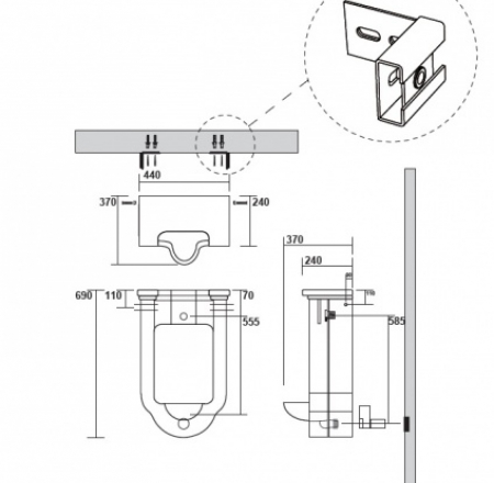 WC Pisuārs WALDORF piekarams, balts