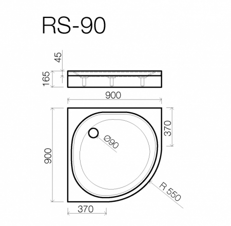 Paliktnis RS-90*90 pusap.