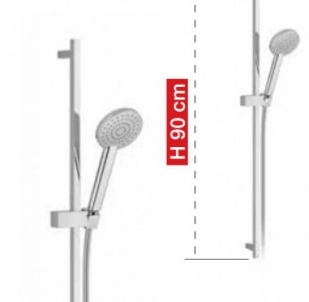 ALPI Dušas komplekts KI049CR, 90cm stienis, dušas galva, hromēts