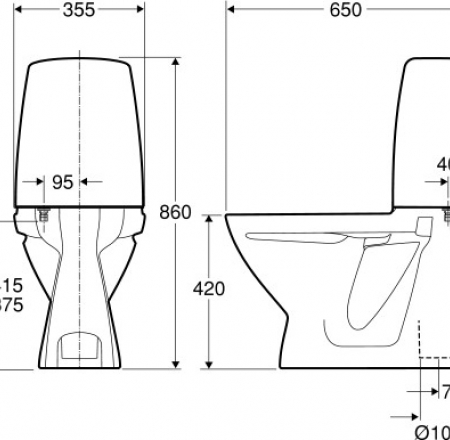 WC IFO SIGN pods 6860, izvads grīdā BEZ vāka