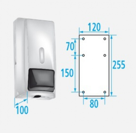 Ziepju dozators ABS 750ml, 255x120mm