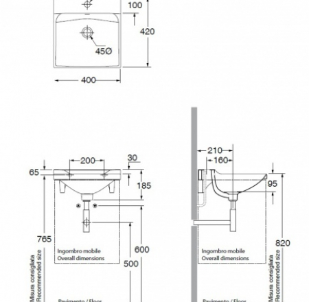 Izlietne BUDDY 40x42 balta