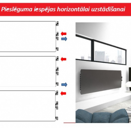 DeLonghi dizaina radiatori Leggero 1800*600 nerūsējošs tērauds