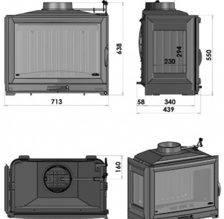 FOYER SOLO D70GV kreisā ar šīberi 13kW