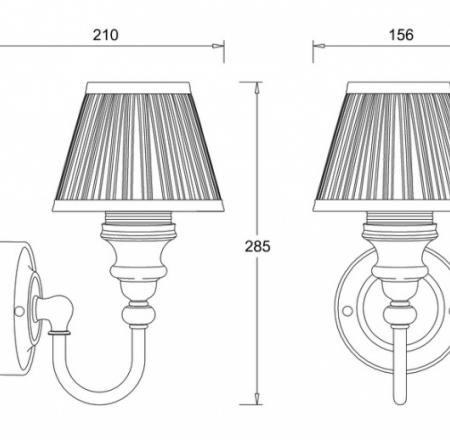 Lampa sienas Burlington uz dekoratīvas pamatnes, hroms