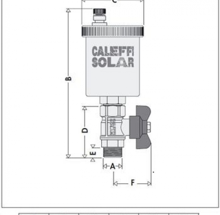 Automātiskais solārais atgaisotājs ar ventīli CALEFFI