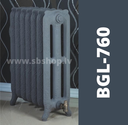 Čuguna radiatori BEIGELAI BGL-760 (8sekc.) gruntēts melnā krāsā