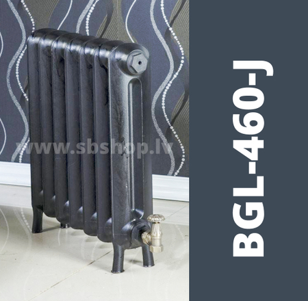 Čuguna radiators BEIGELAI BGL-460-J (8 sekc.) gruntēts melnā krāsā